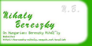 mihaly bereszky business card
